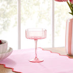 Brynn Scalloped Edge Glass Coupes - Set of 4 - Pink - DUSK
