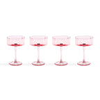 Brynn Scalloped Edge Glass Coupes - Set of 4 - Pink - DUSK