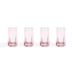 Brynn Scalloped Edge Glass Highballs - Set of 4 - Pink - DUSK