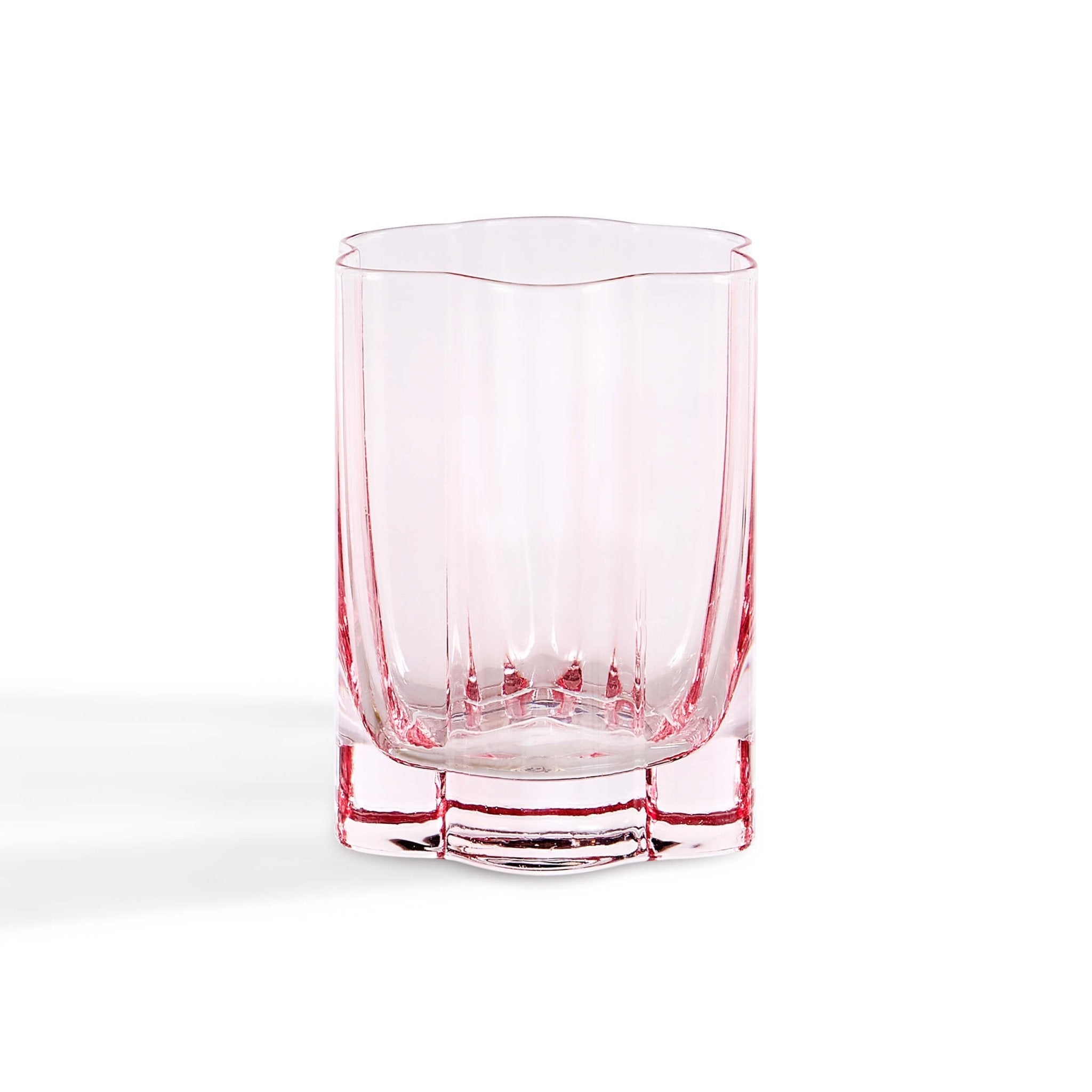 Brynn Scalloped Edge Glass Tumblers - Set of 4 - Pink - DUSK