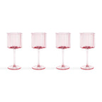 Brynn Scalloped Edge Wine Glasses - Set of 4 - Pink - DUSK