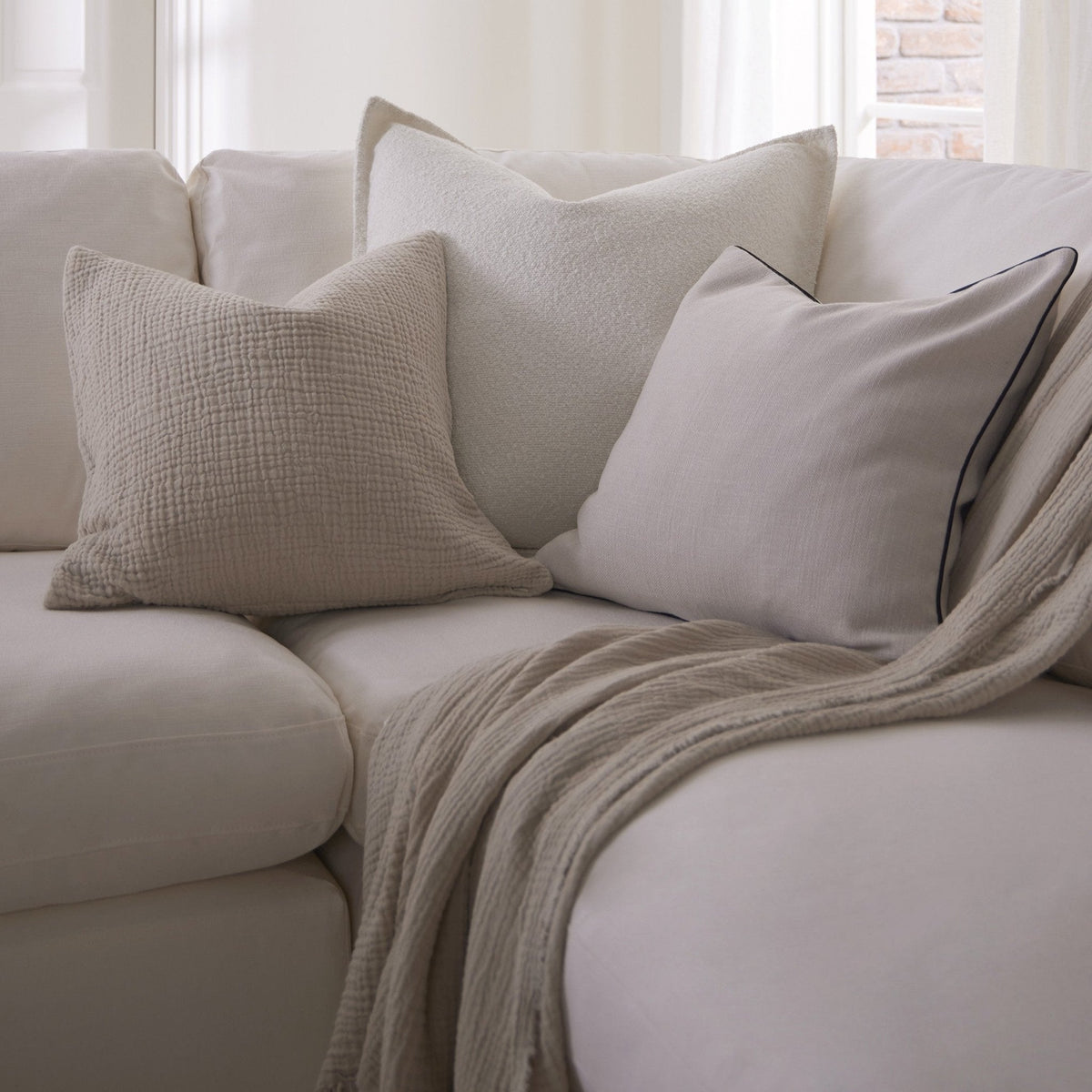 Cairo Feather 3 Seater Sofa - Vanilla - DUSK