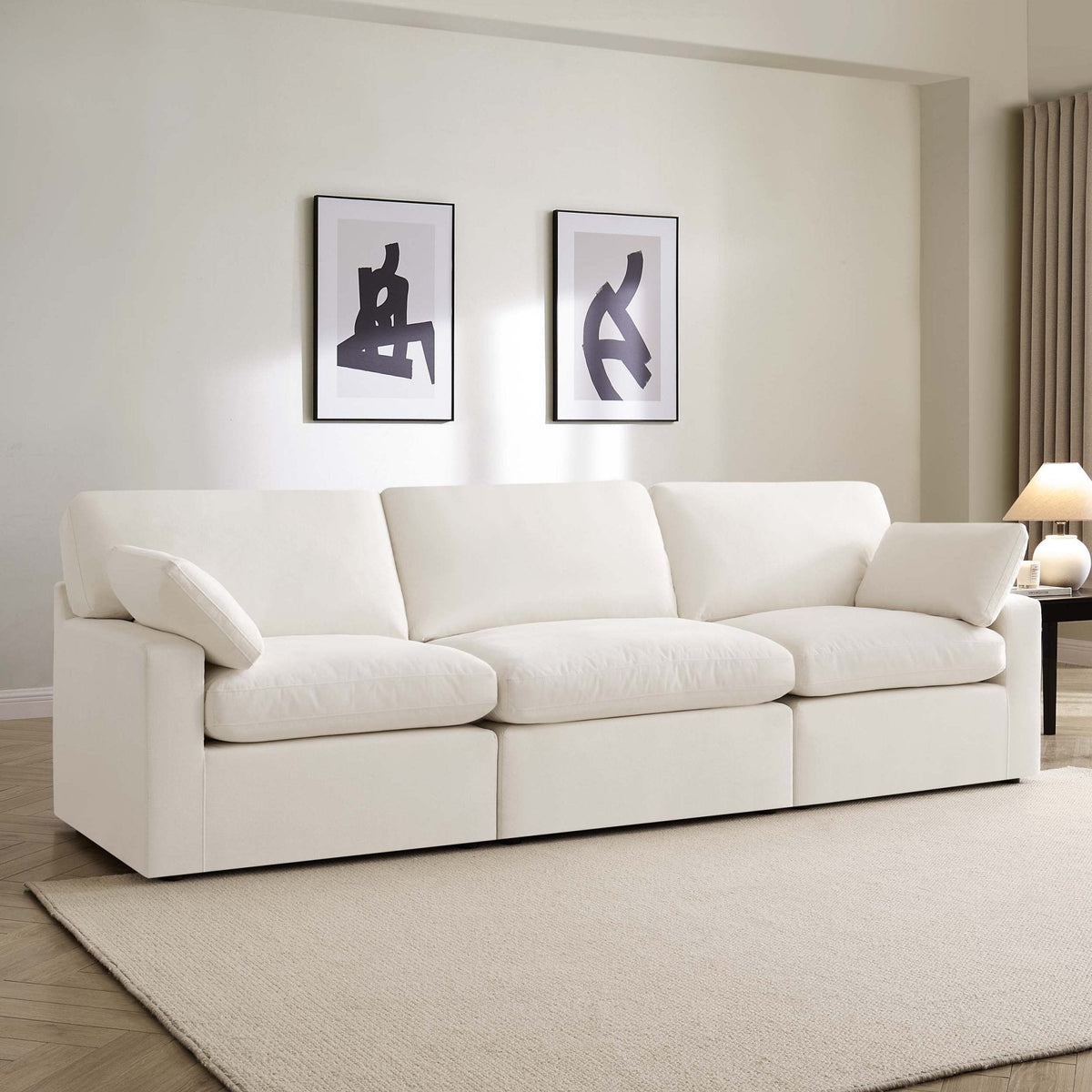 Cairo Feather 3 Seater Sofa - Vanilla - DUSK