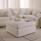 Cairo Feather Pouffe - Vanilla - DUSK