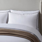 Cambridge 200 Thread Count Duvet Cover - Cotton - White/Black - DUSK