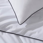 Cambridge 200 Thread Count Duvet Cover - Cotton - White/Black - DUSK