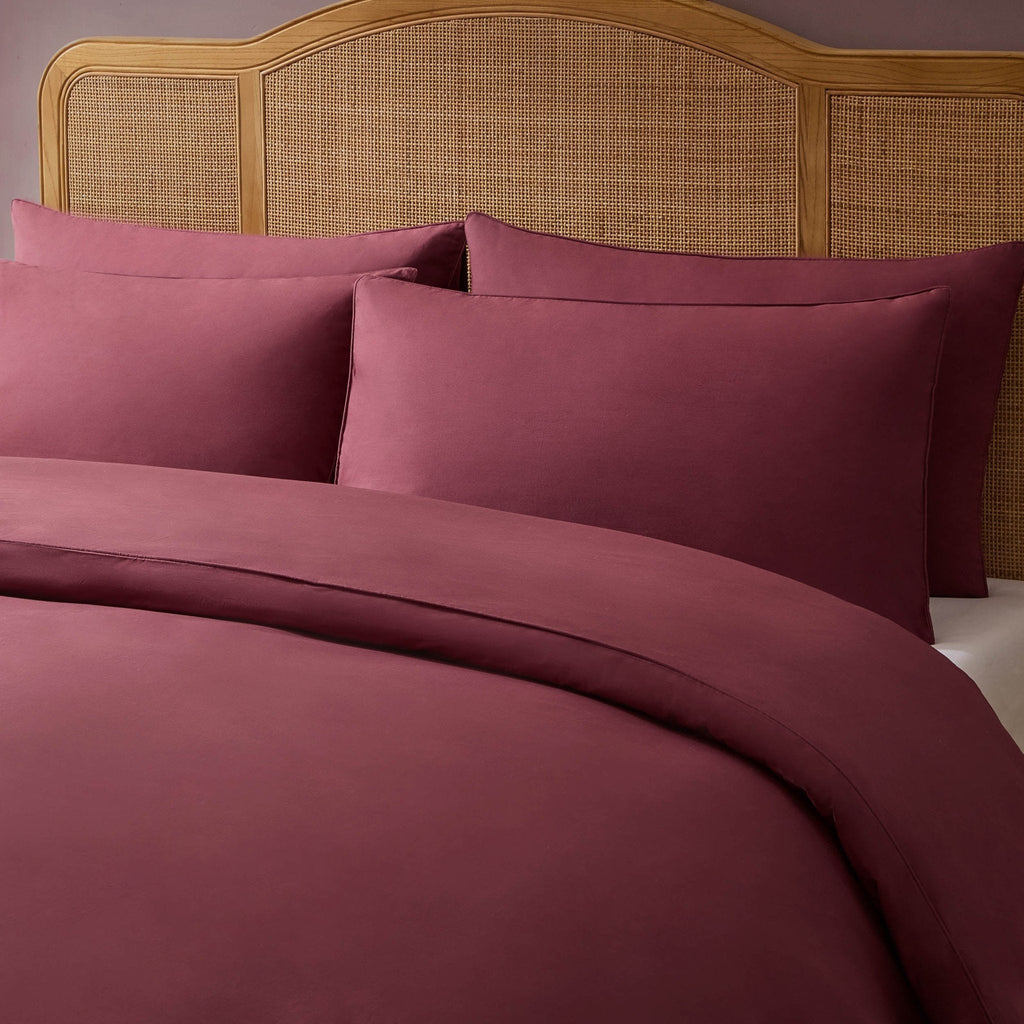 Cambridge Piped Edge 200 Thread Count Duvet Cover - Dark Berry - DUSK