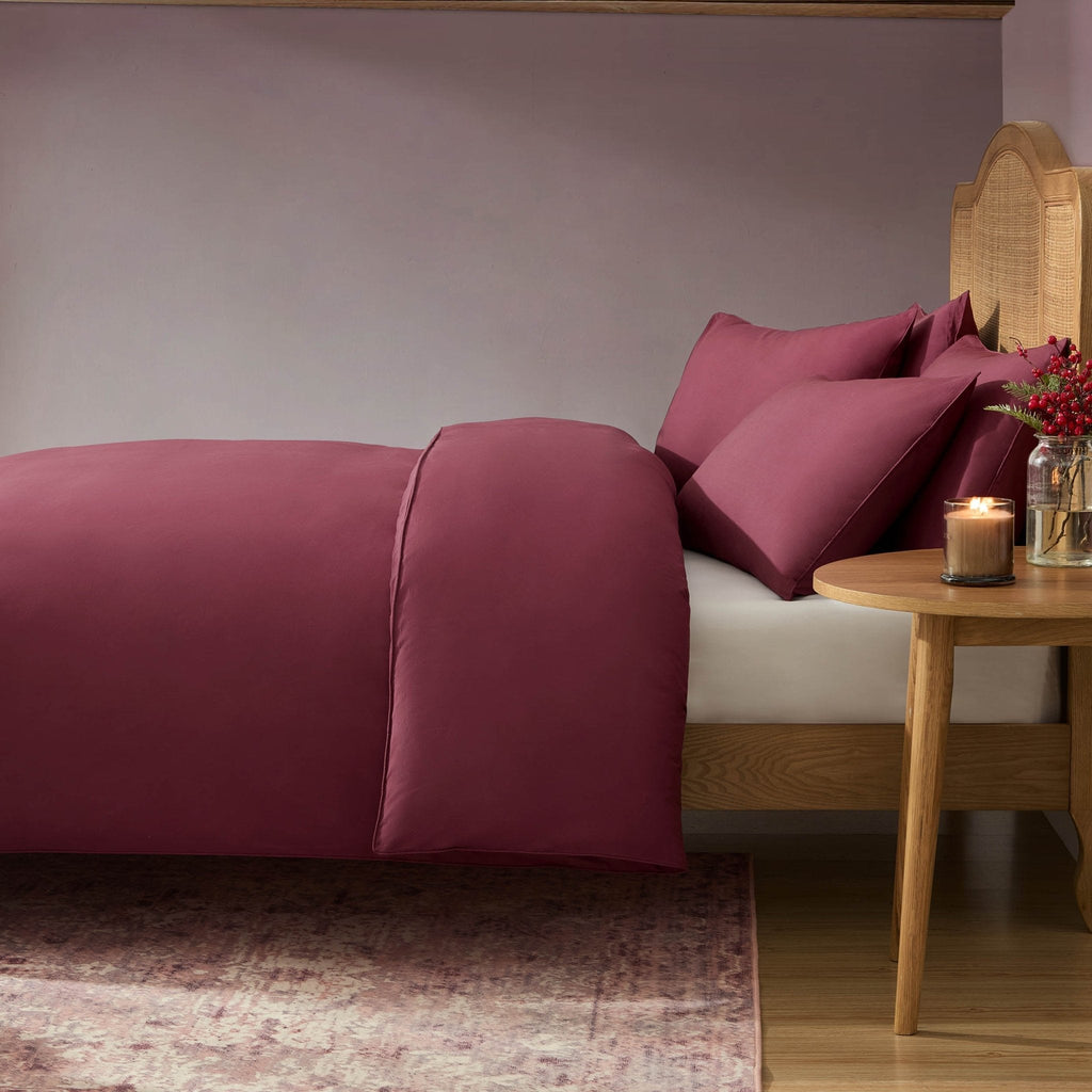 Cambridge Piped Edge 200 Thread Count Duvet Cover - Dark Berry - DUSK