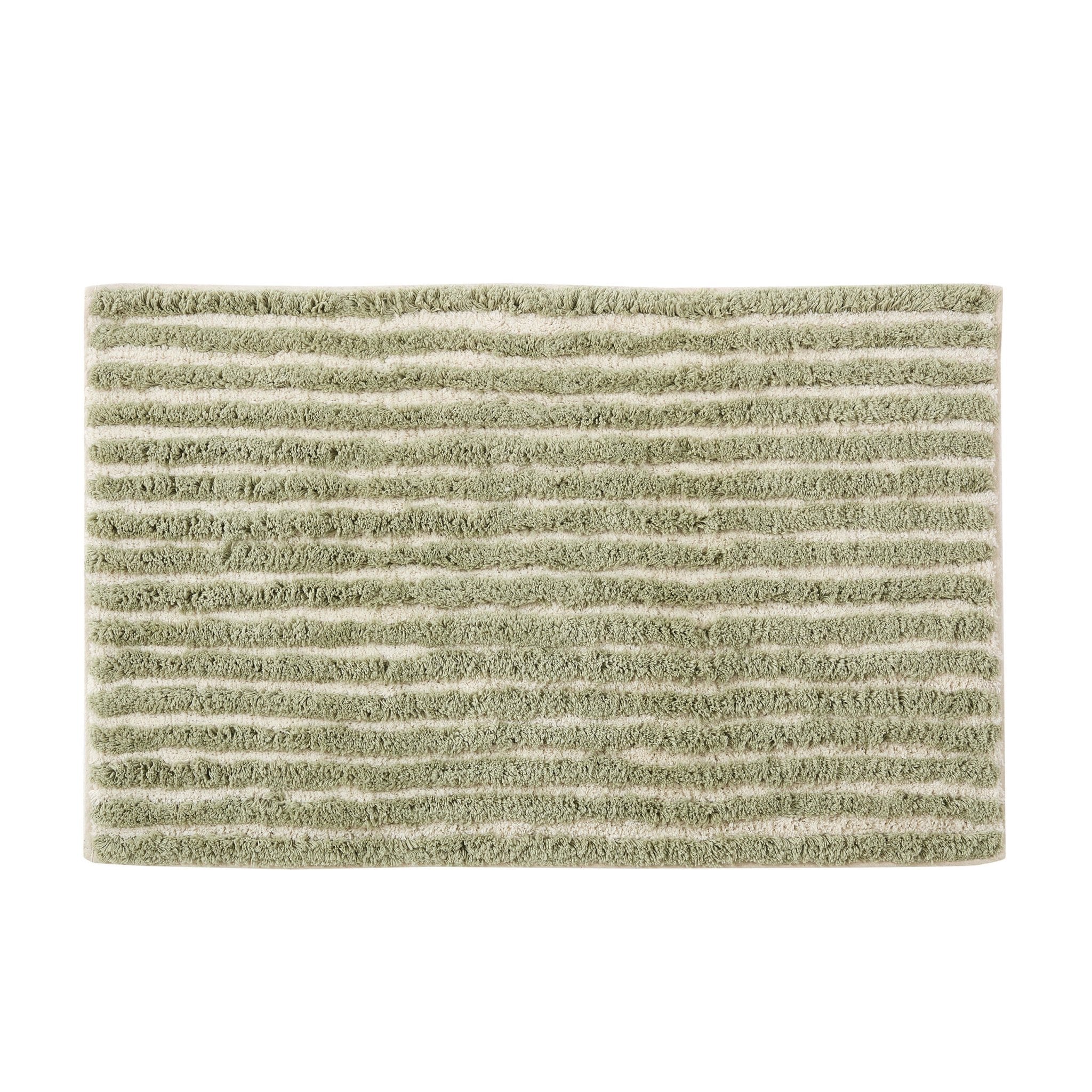Capri Tufted Stripe Bath Mat - Olive - DUSK