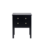 Carolina 2 Drawer Bedside Table - Black - DUSK