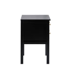 Carolina 2 Drawer Bedside Table - Black - DUSK