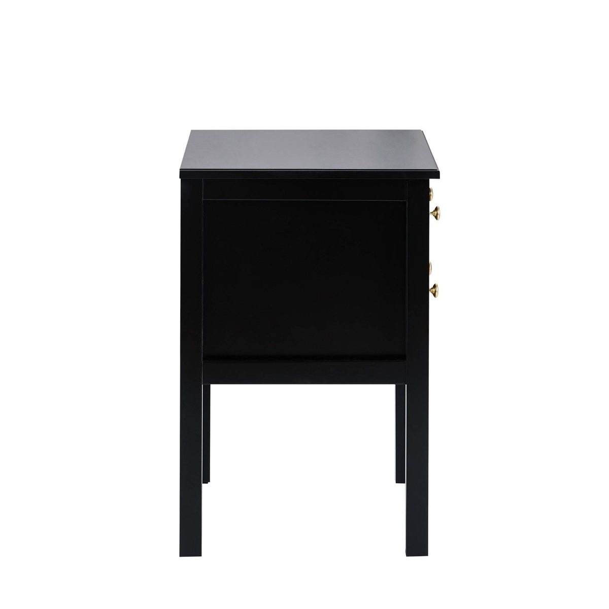 Carolina 2 Drawer Bedside Table - Black - DUSK