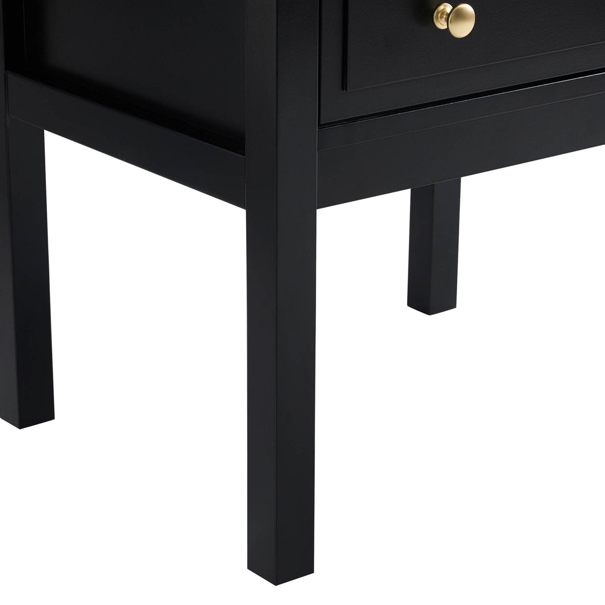 Carolina 2 Drawer Bedside Table - Black - DUSK
