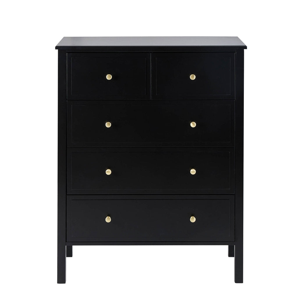 Carolina 5 Drawer Chest - Black - DUSK