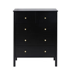 Carolina 5 Drawer Chest - Black - DUSK