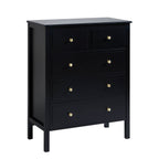 Carolina 5 Drawer Chest - Black - DUSK