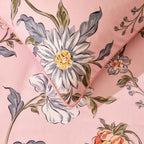Celeste 300 Thread Count 100% Cotton Floral Duvet Cover & Pillowcase Set - Pink - DUSK