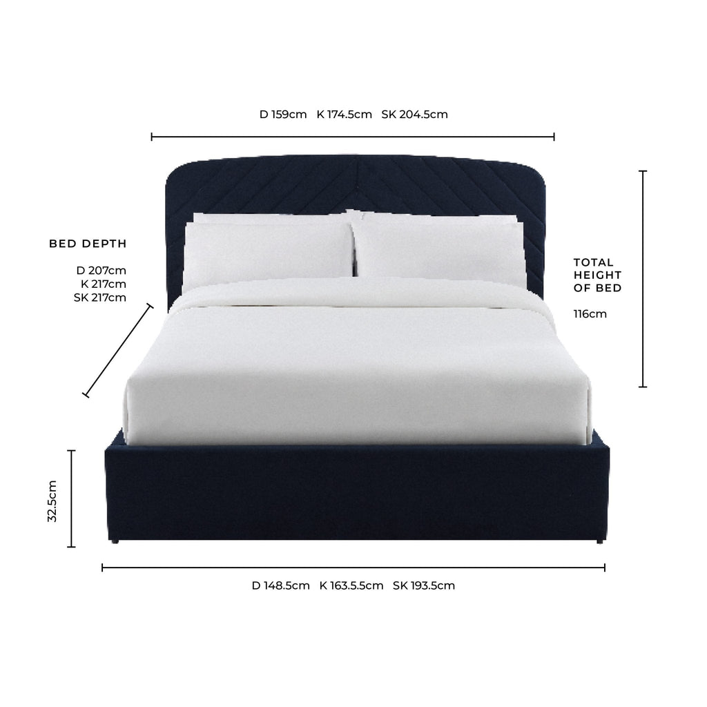 Charleston Ottoman Storage Bed - Navy - DUSK