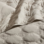 Charlotte Geometric Embroidered Bedspread 2.5m x 2.6m - Natural - DUSK