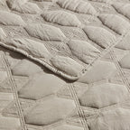Charlotte Geometric Embroidered Bedspread 2.5m x 2.6m - Natural - DUSK