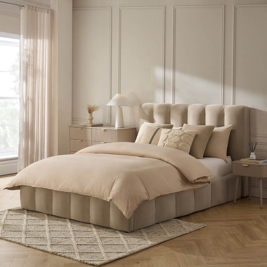 Cheshire Ottoman Storage Bed - Chenille Oatmeal - DUSK