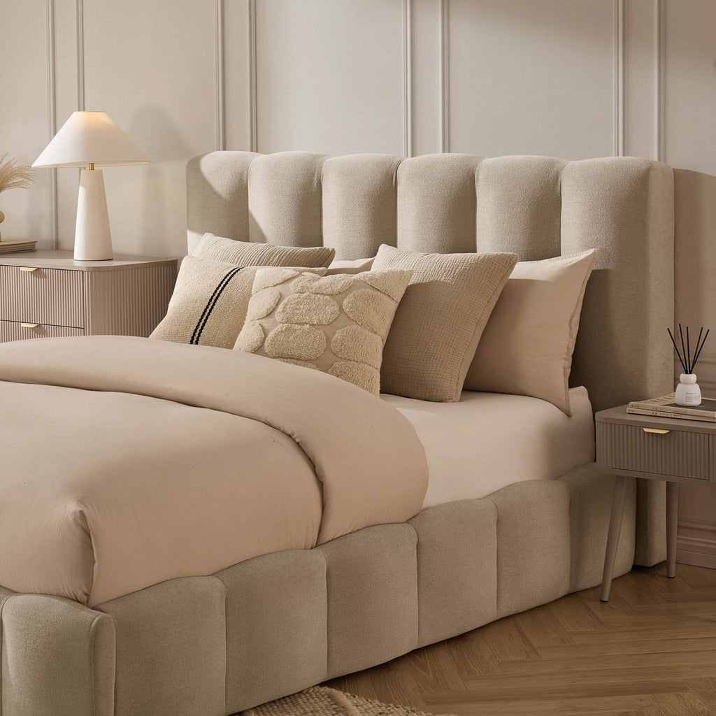 Cheshire Ottoman Storage Bed - Chenille Oatmeal - DUSK