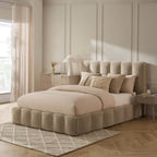 Cheshire Ottoman Storage Bed - Chenille Oatmeal - DUSK