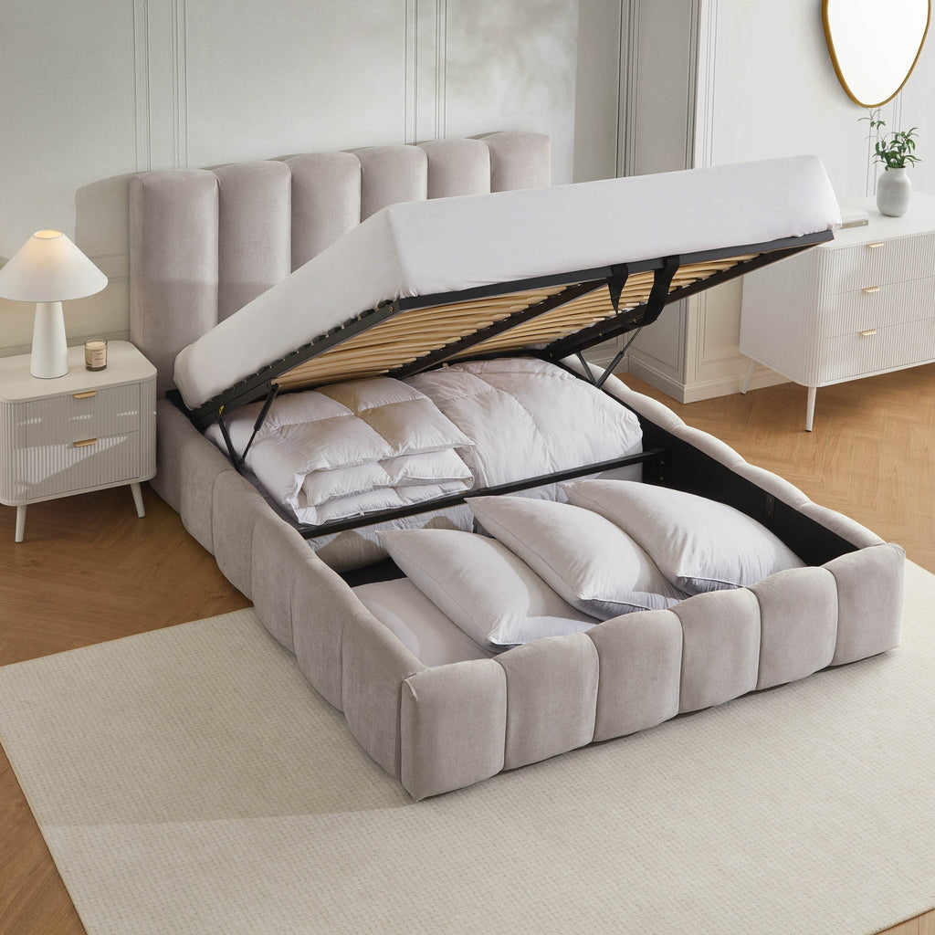 Cheshire Ottoman Storage Bed - Light Grey - DUSK