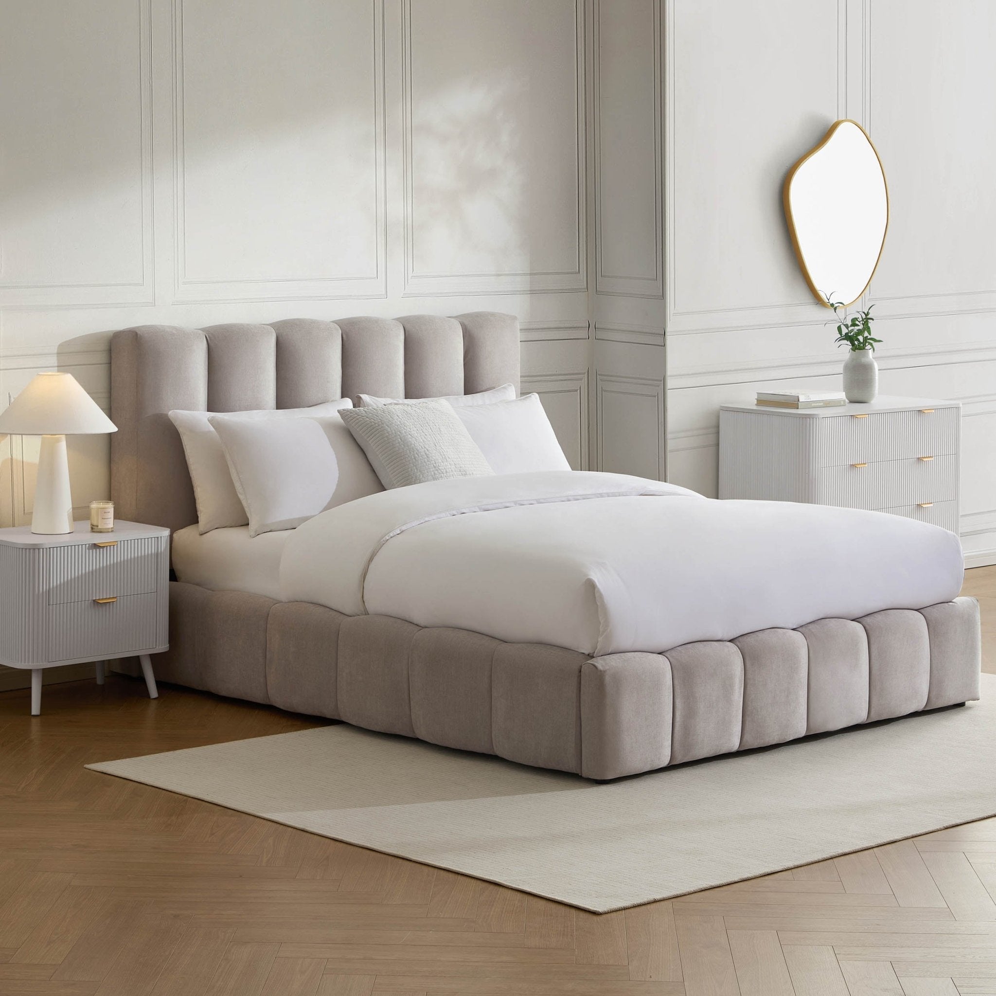 Cheshire Ottoman Storage Bed - Light Grey - DUSK