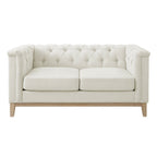 Chesterfield 2 Seater Sofa - Cream Linen - DUSK