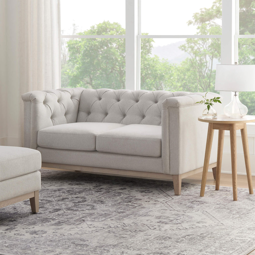 Chesterfield 2 Seater Sofa - Natural Stripe - DUSK