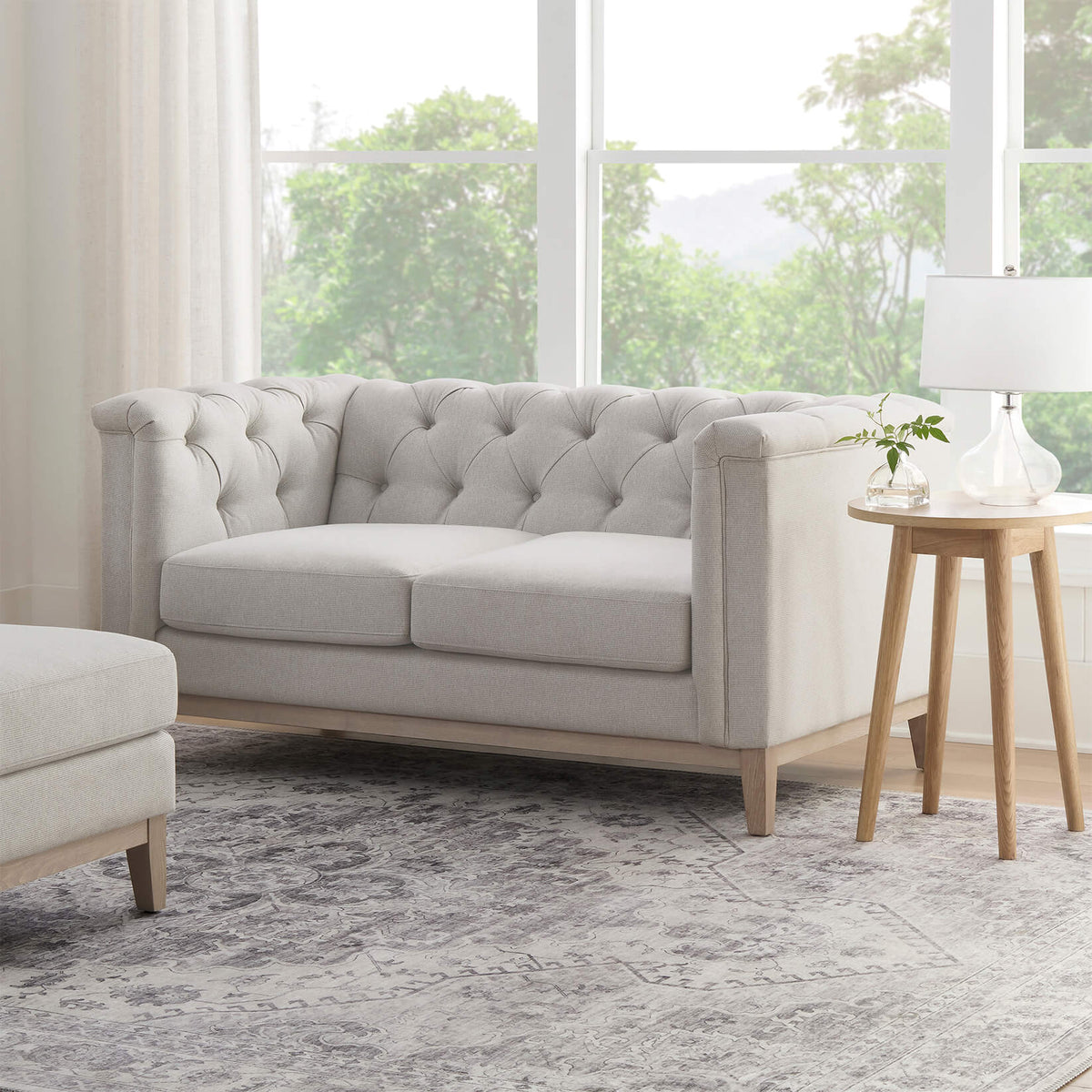 Chesterfield 2 Seater Sofa - Natural Stripe - DUSK