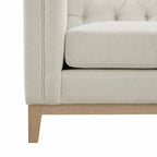 Chesterfield 3 Seater Sofa - Cream Linen - DUSK
