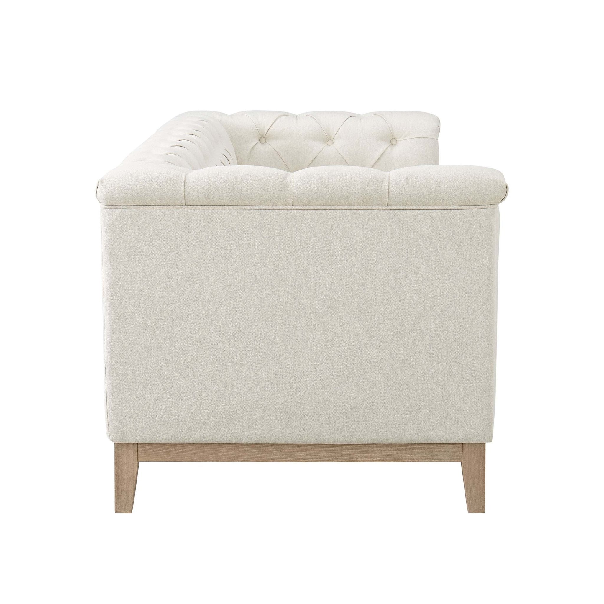 Chesterfield 3 Seater Sofa - Cream Linen - DUSK