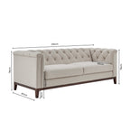 Chesterfield 3 Seater Sofa - Stone - DUSK