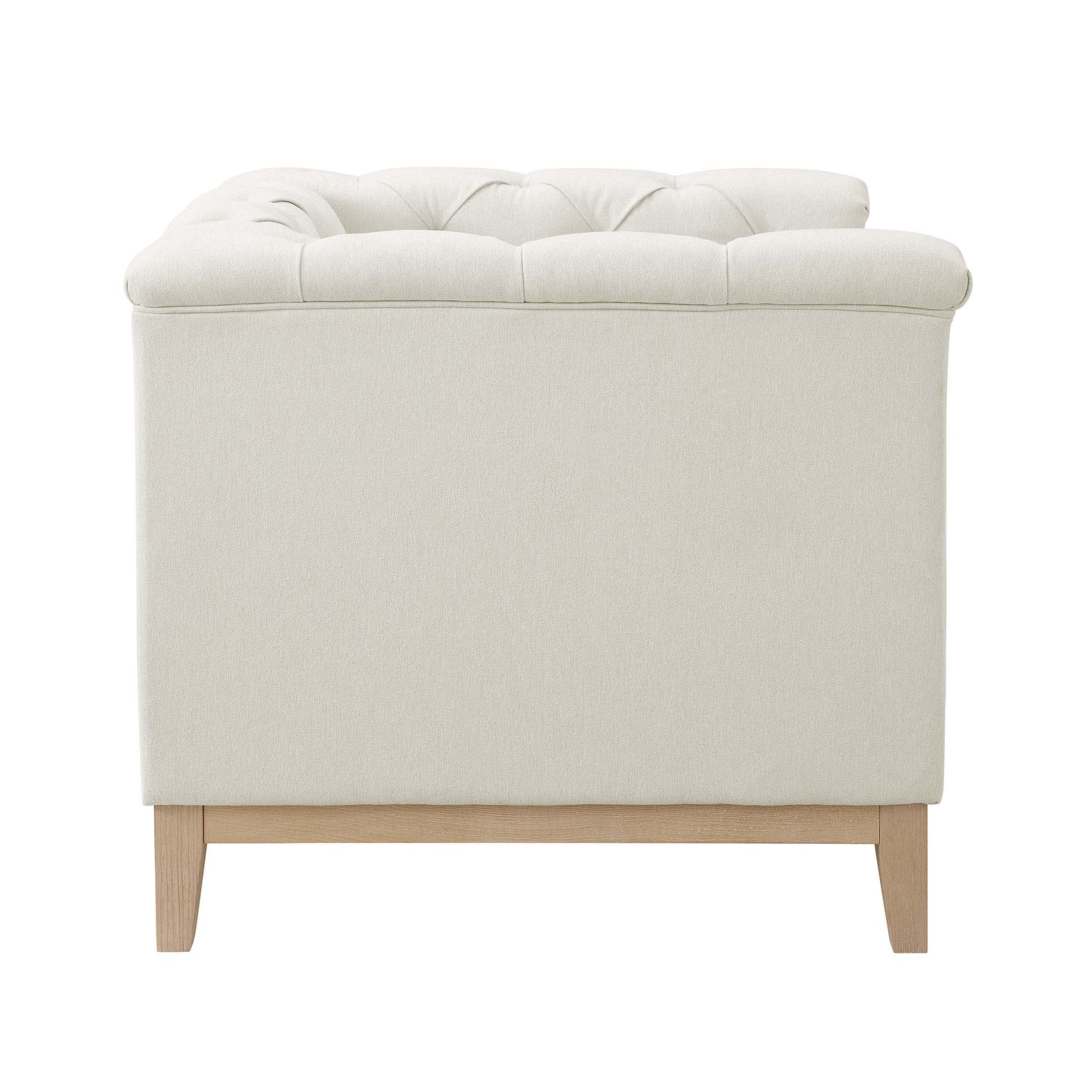 Chesterfield Armchair - Cream Linen - DUSK