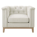 Chesterfield Armchair - Cream Linen - DUSK