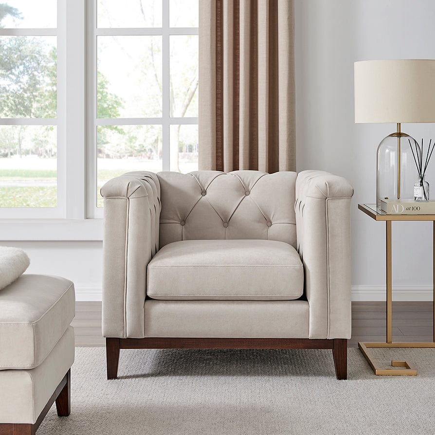 Chesterfield Armchair - Stone - DUSK