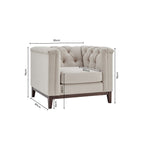 Chesterfield Armchair - Stone - DUSK