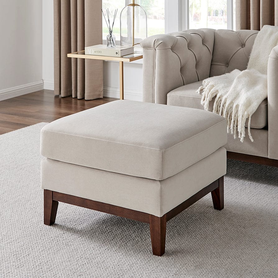 Chesterfield Pouffe - Stone - DUSK