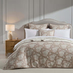 Chrysanthemum Embroidered Bedspread - Taupe - DUSK