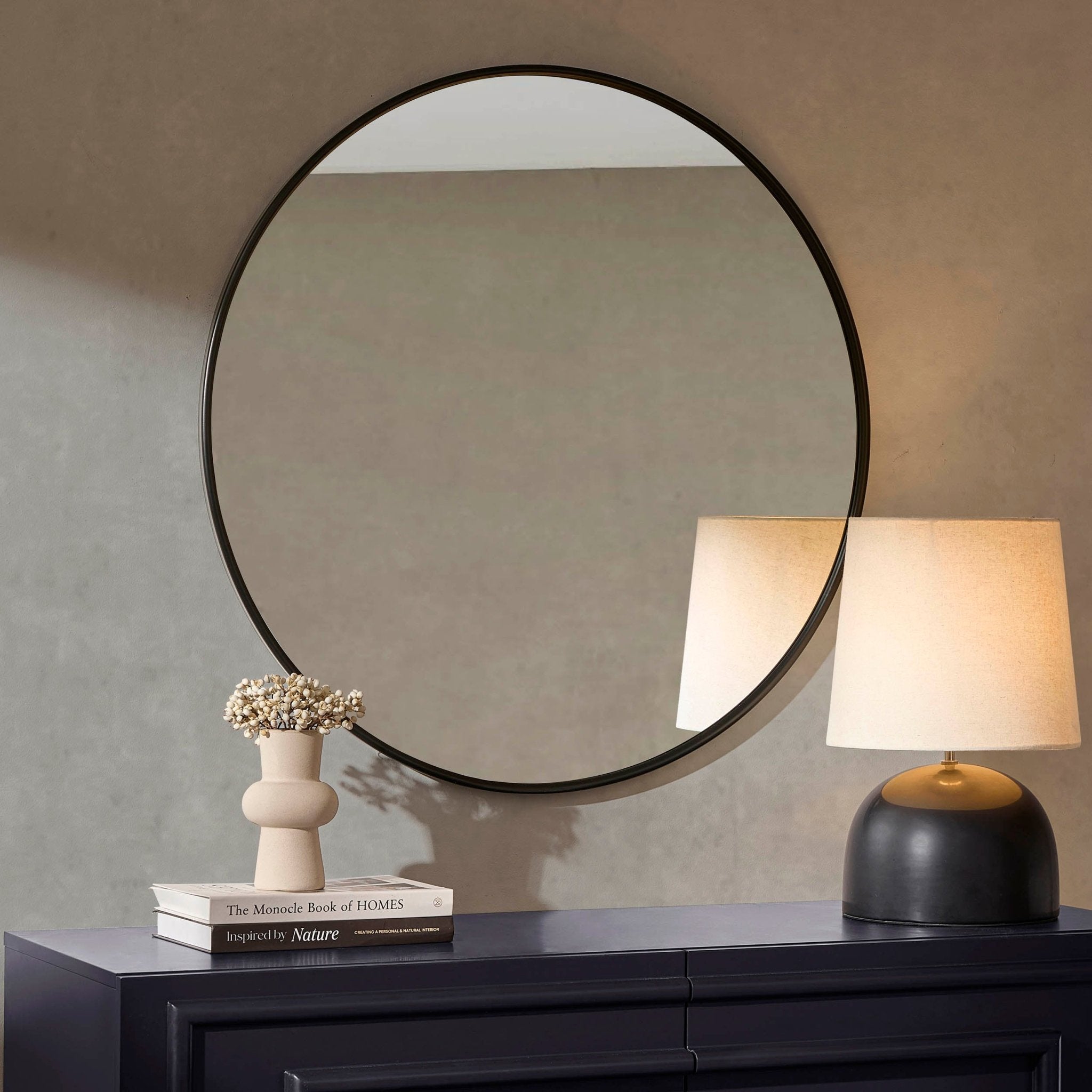 Circle Wall Mirror - Black - DUSK