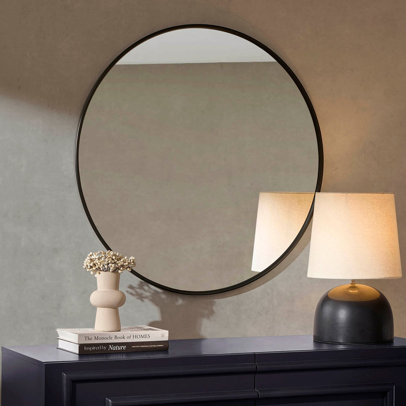 Circle Wall Mirror - Black - DUSK