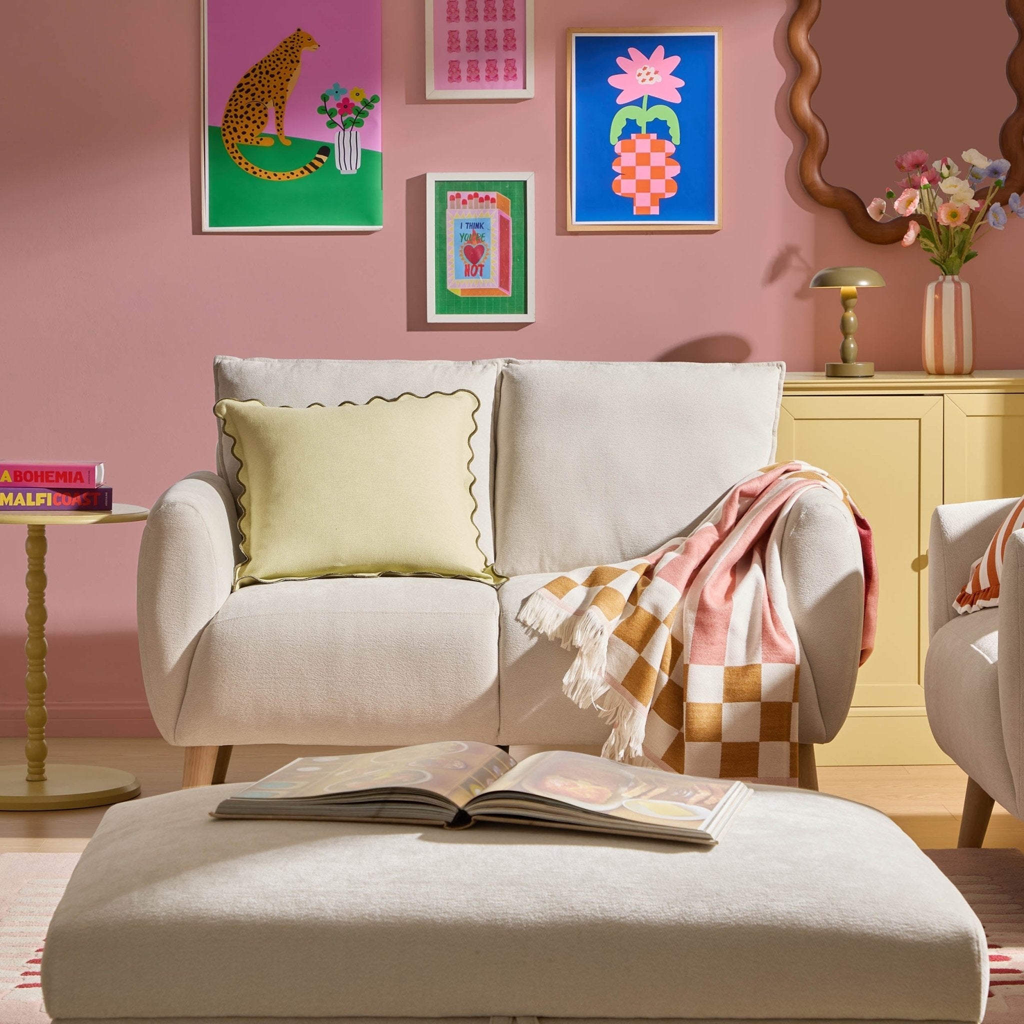 Clapham Compact 2 Seater Sofa - Chenille Ivory - DUSK