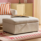 Clapham Storage Pouffe - Chenille Ivory - DUSK
