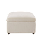 Clapham Storage Pouffe - Chenille Ivory - DUSK