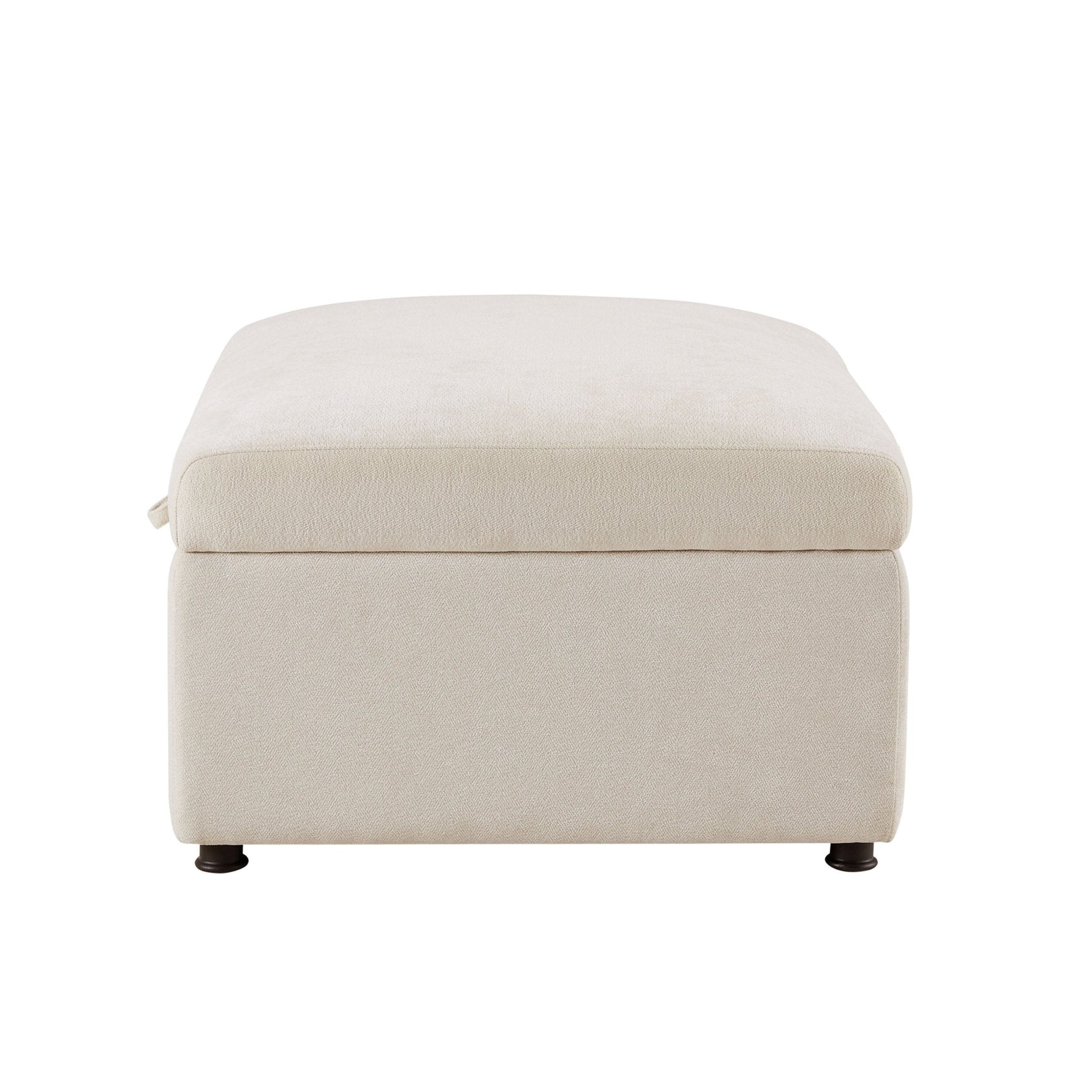 Clapham Storage Pouffe - Chenille Ivory - DUSK
