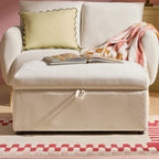 Clapham Storage Pouffe - Chenille Ivory - DUSK
