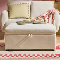 Clapham Storage Pouffe - Chenille Ivory - DUSK