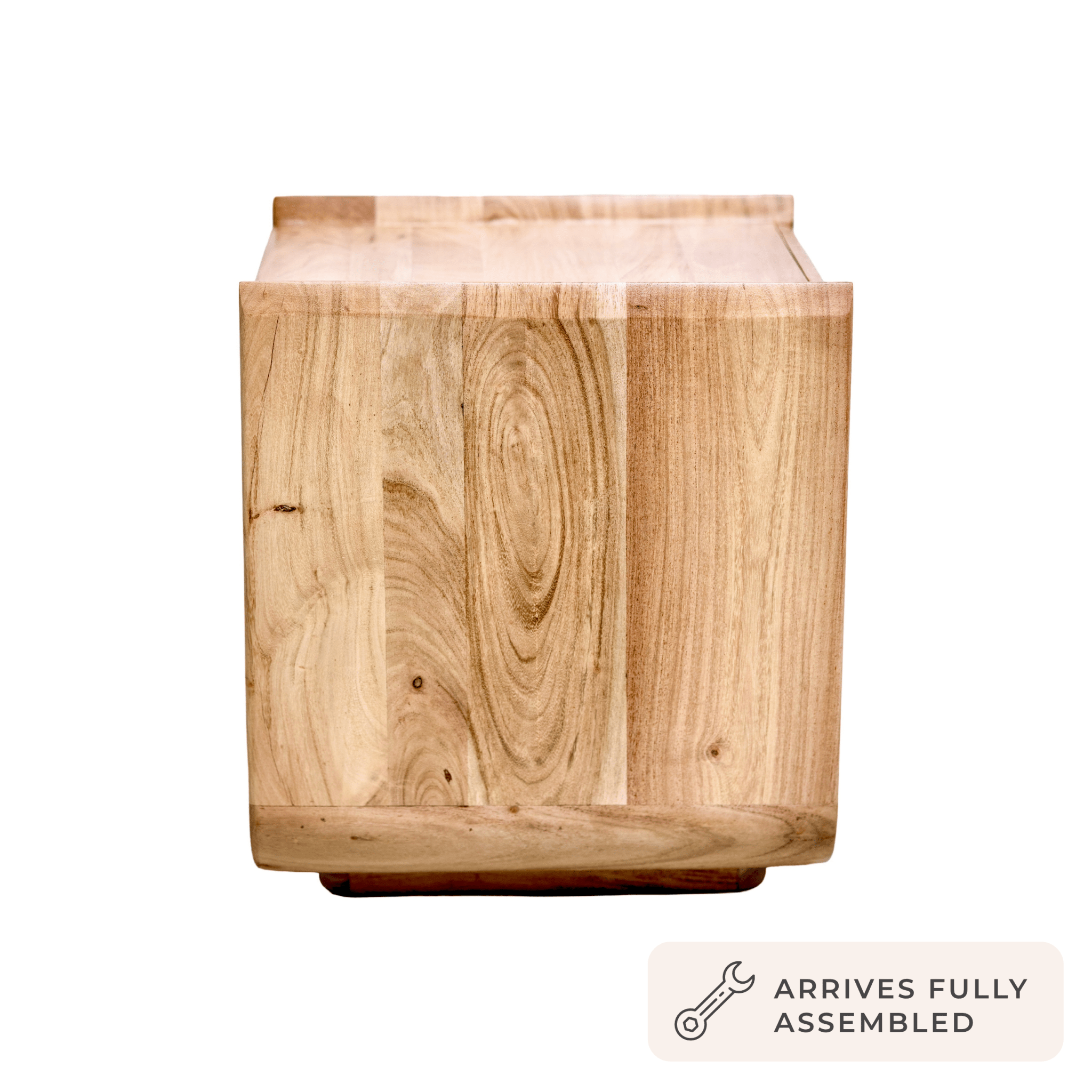 Cleo Acacia Wood 1 Drawer Bedside Table - Light Wood - DUSK